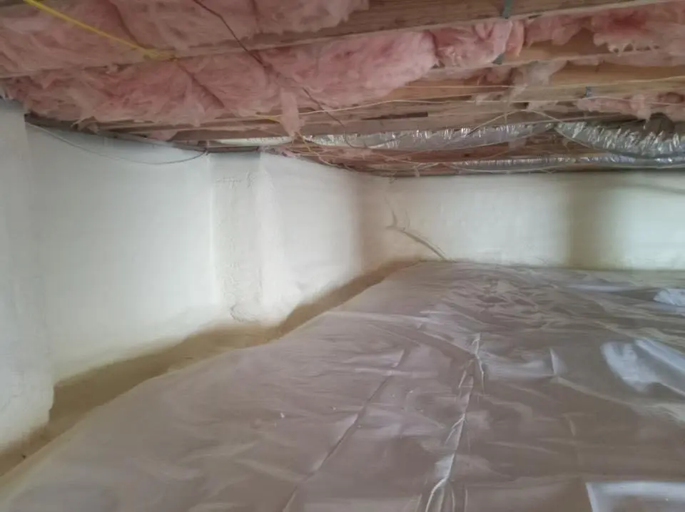 Crawl space encapsulation with closed-cell spray foam for Spray Foam Roofing in Thomas